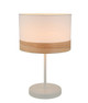White and Timber Table Lamp Chic Drum E27 470mm 72W White and Timber Table Lamp Chic Drum E27 470mm 72W